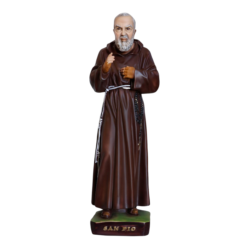 Statua San Pio in resina cm60