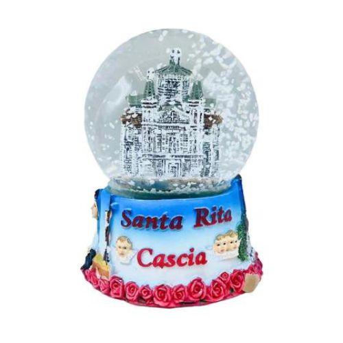 Sfera di vetro con Basilica di Santa Rita con neve